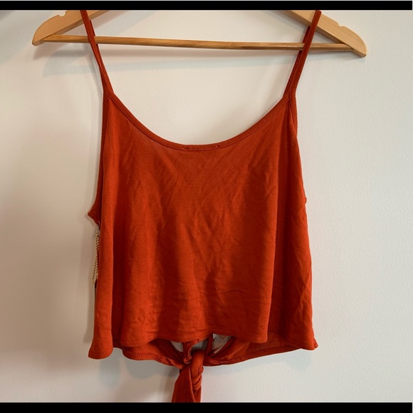 NEW Beautiful Orange Tank with Wooden Buttons - Picture 3 of 3